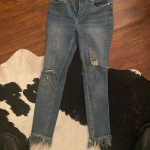 Free people fringe bottom skinny jeans